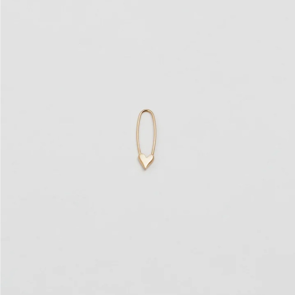Loren Stuart Gold Mini Heart Safety Pin Earring